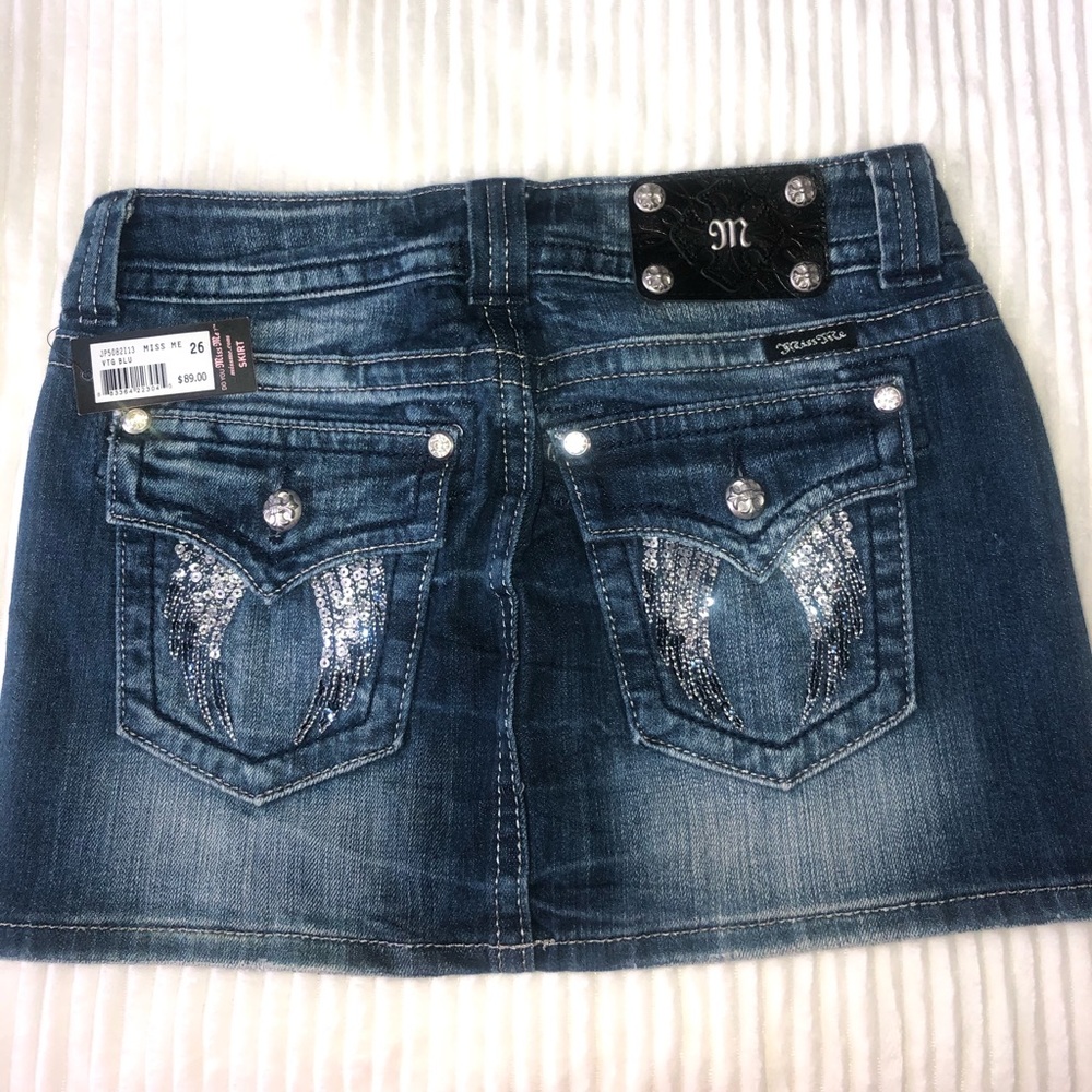 Miss Me Skirt Angel Wings Sequin